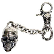 skull heavy silver biker keychain biker jewelry